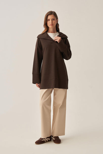 Polo Yaka İnterlok Sweatshirt