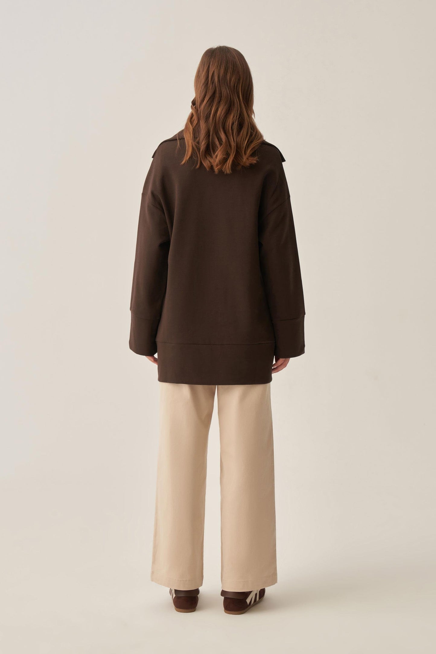 Polo Yaka İnterlok Sweatshirt