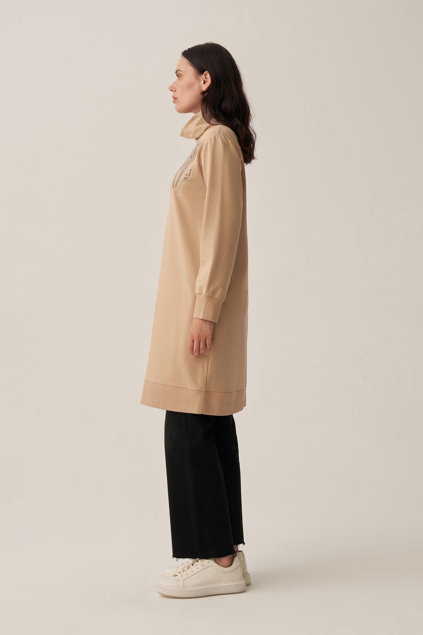 Taş İşlemeli Pamuklu Tunik