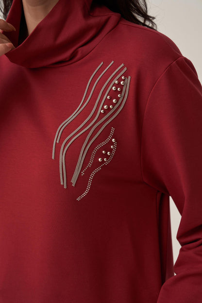 Taş İşlemeli Pamuklu Tunik