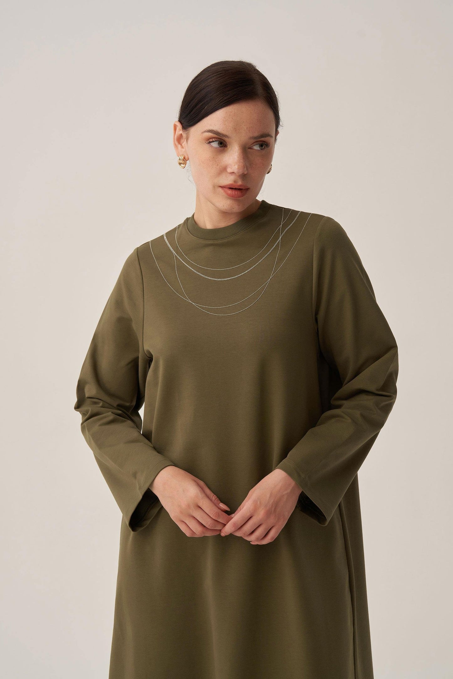 Pamuklu Zincir İşlemeli Tunik