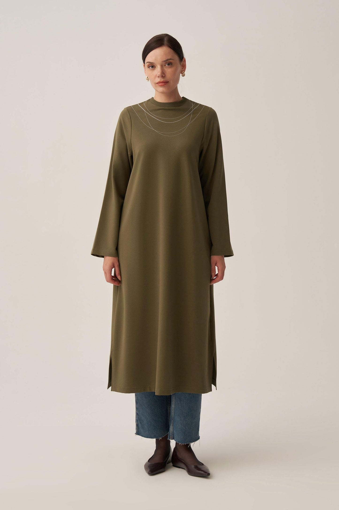 Pamuklu Zincir İşlemeli Tunik