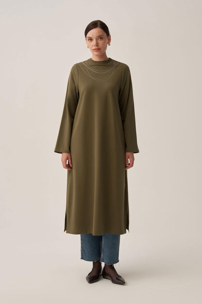 Pamuklu Zincir İşlemeli Tunik