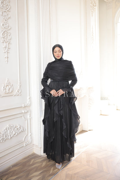 Aura Özel Tasarım Abiye Elbise – Siyah