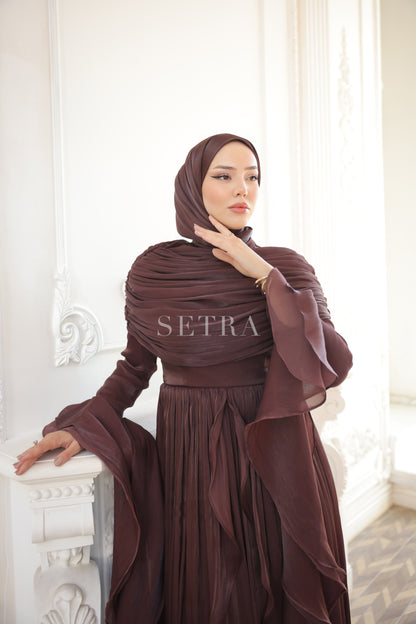 Aura Özel Tasarım Abiye Elbise – Kahverengi