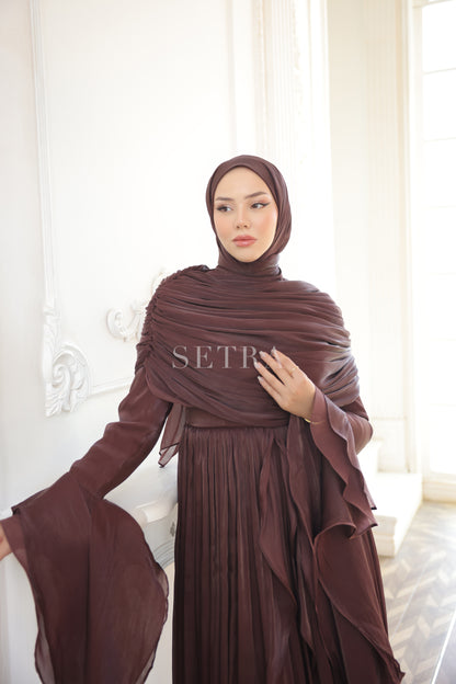 Aura Özel Tasarım Abiye Elbise – Kahverengi