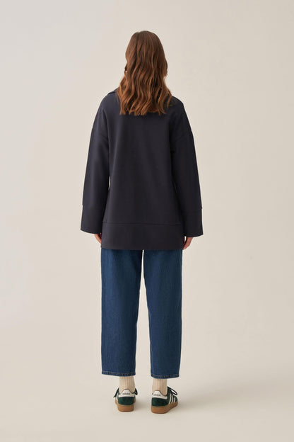 Polo Yaka İnterlok Sweatshirt