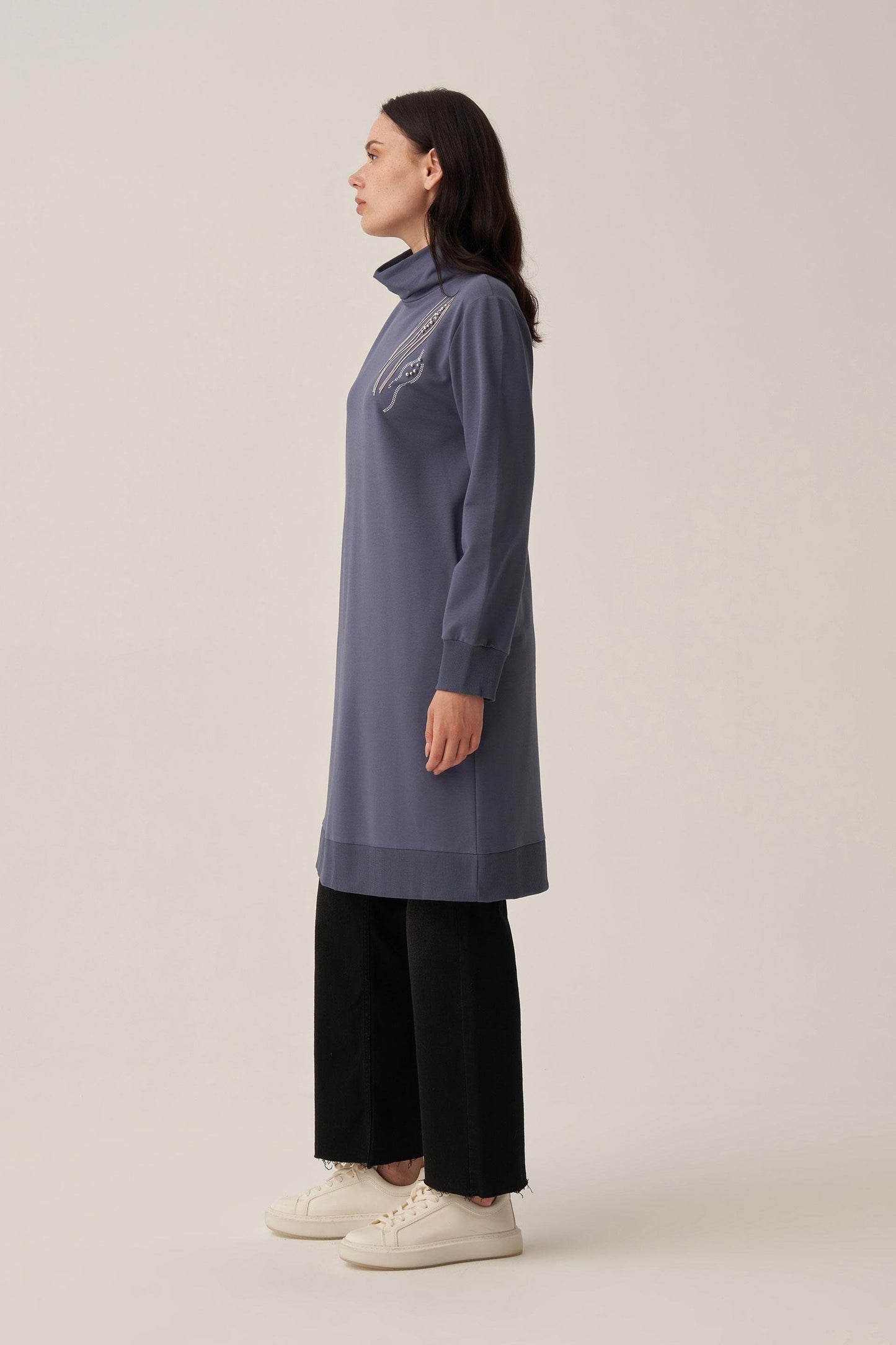 Taş İşlemeli Pamuklu Tunik