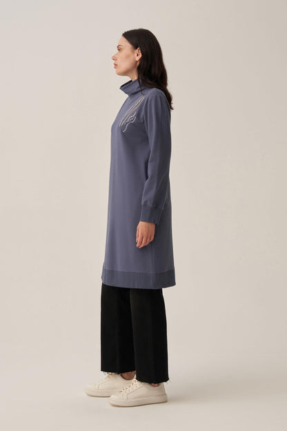 Taş İşlemeli Pamuklu Tunik