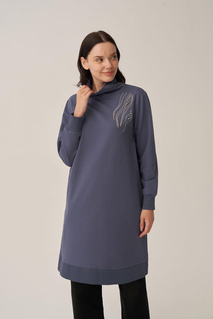 Taş İşlemeli Pamuklu Tunik