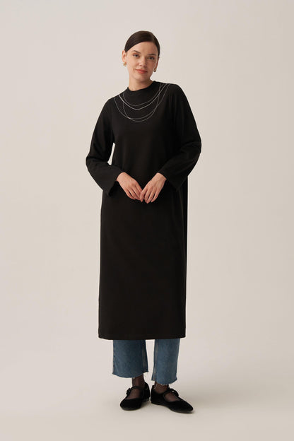 Pamuklu Zincir İşlemeli Tunik