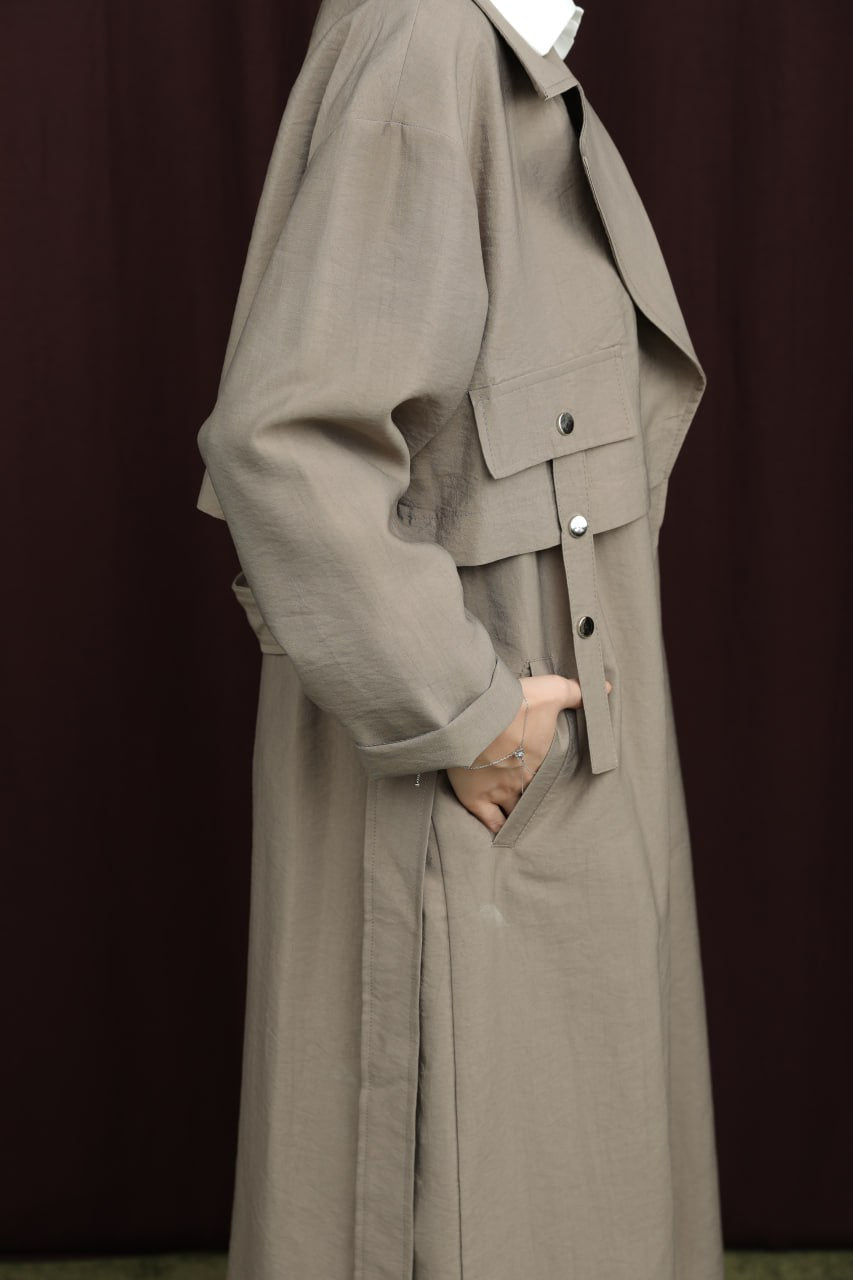 Düğme Detaylı Trençkot