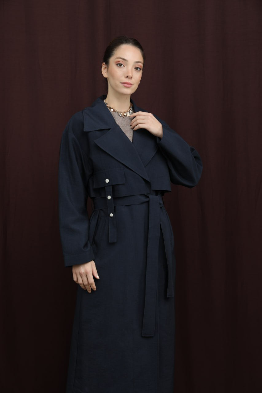 Düğme Detaylı Trençkot