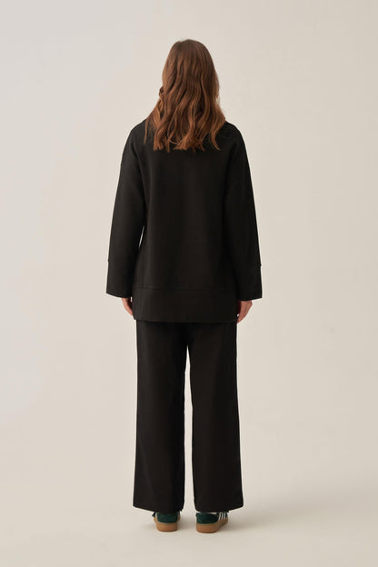 Polo Yaka İnterlok Sweatshirt