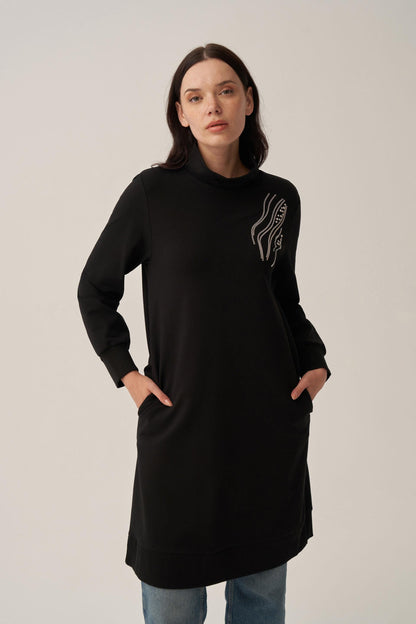 Taş İşlemeli Pamuklu Tunik